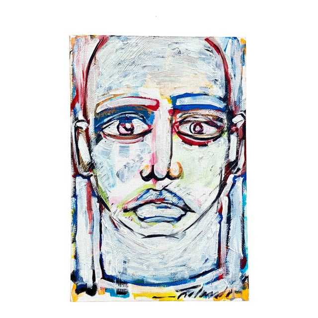 Contemporary Original Abstract Oil Signed Roland For Sale