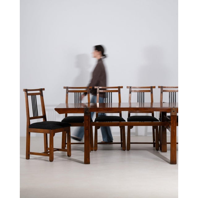 19th Century France Black Wood Dining Set For Sale - Image 4 of 11