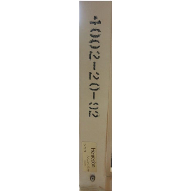 Vintage Henredon Faux Goatskin Pan Asian Campaign Dining Room Conference Table For Sale In Philadelphia - Image 6 of 12