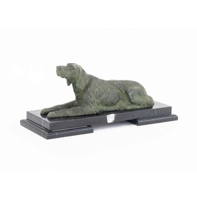 Setter Verdigris Patinated Spelter Sculpture For Sale - Image 4 of 8