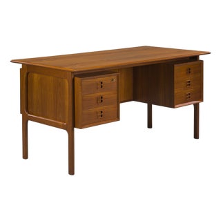 Danish Executive Desk in Teak by Erik Brouer for Brouer Møbelfabrik, 1960s For Sale