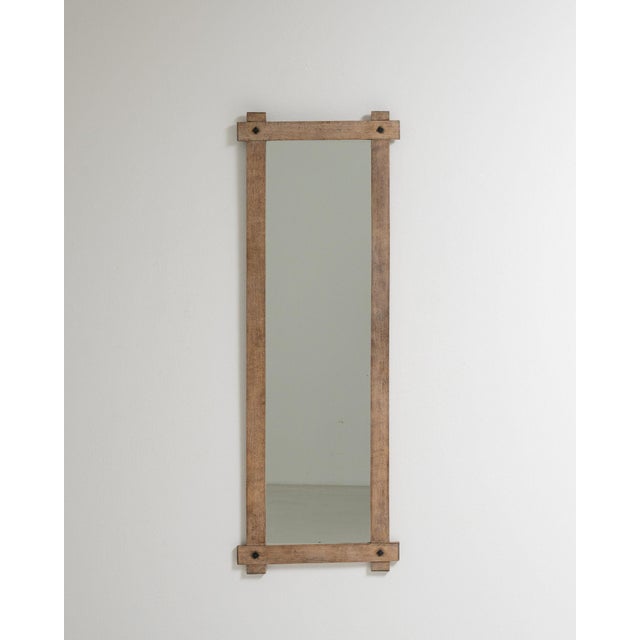 19th Century 19th Century France Brutalist Red Wood Mirror For Sale - Image 5 of 8