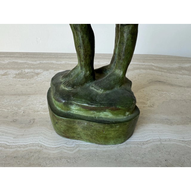 Vintage Bronze Sculpture of Two Figures in Embrace For Sale - Image 4 of 10