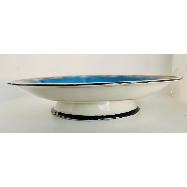 Rare ‘Fox-Hunting Scene' Embossed in a Silver Overlay on an Antique 1920s Bavarian Mitterteich Footed Porcelain Plate For Sale - Image 9 of 13