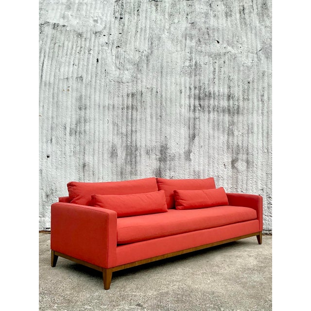 Vintage Boho Kravet Tuxedo Sofa in Perennials Nailhead For Sale - Image 9 of 12
