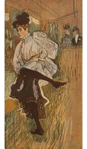 1940s After Toulouse-Lautrec "Jane Avril Dancing" First Edition Swiss Lithograph