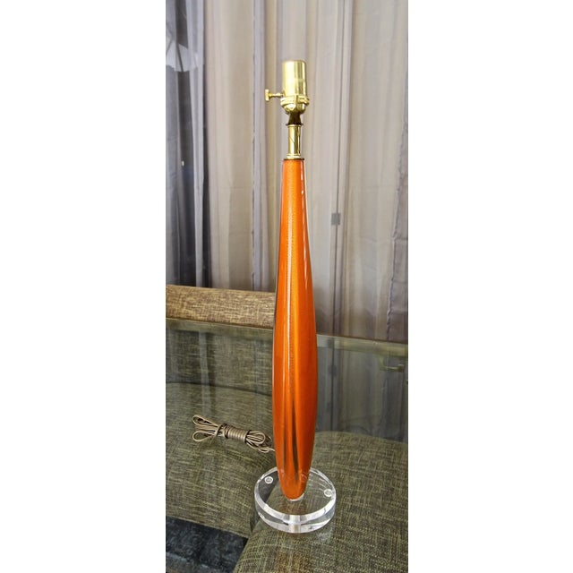 Flavio Poli Orange Murano Glass Table Lamp For Sale In Palm Springs - Image 6 of 13