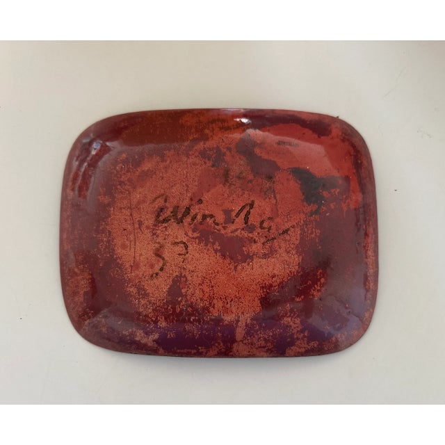 1960s Win Ng Enameled Copper Plate Vie De Poche 1960s Space Age Mid Century Modern For Sale - Image 5 of 5
