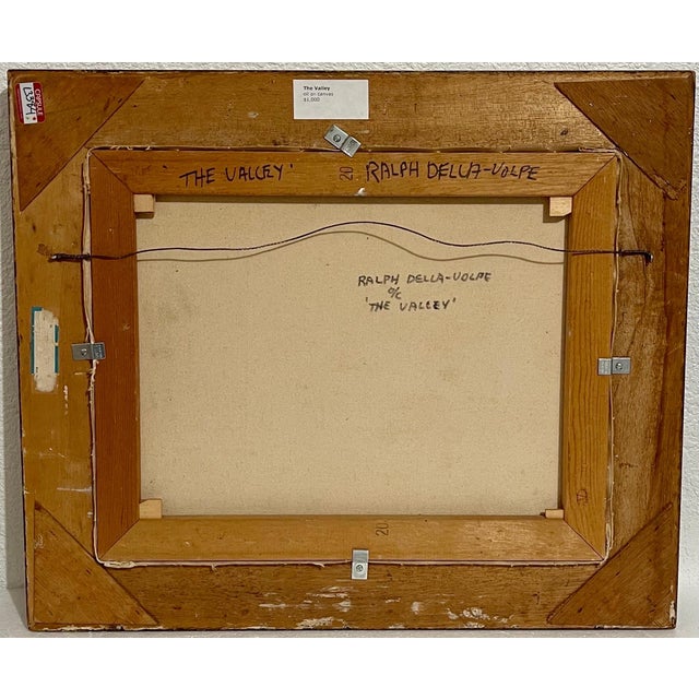 Textile Ralph Della Volpe, Modernist Oil Painting Bucolic Valley Woods Landscape Ralph Della Volpe For Sale - Image 7 of 7