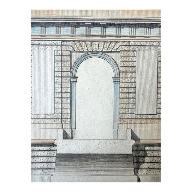 18th Century Hand-Colored Architectural Engraving by Jean-François De Neufforge, 1757 For Sale