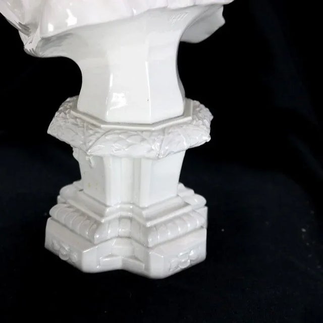 Antique Blanc De Chine Classical Pottery Bust of a Woman Signed C1890 For Sale - Image 11 of 18