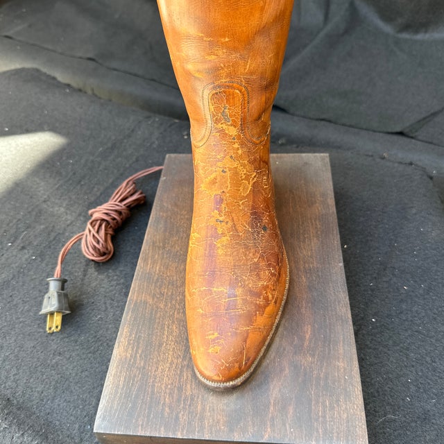 Vintage one of a kind Riding Boot Lamp. Made in the 1970s.
