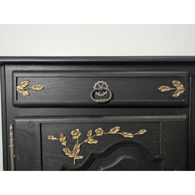 Black Rustic Sideboard with Black and Gilt Highlights For Sale - Image 8 of 9