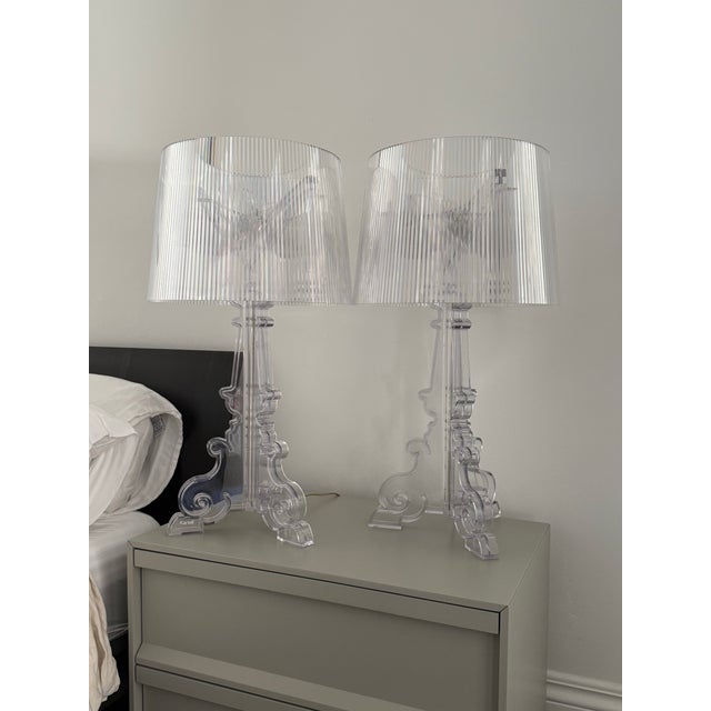 Authentic Kartell Bourgie table lamp designed by Ferruccio Laviani for Kartell. Iconic Italian postmodern design featuring...