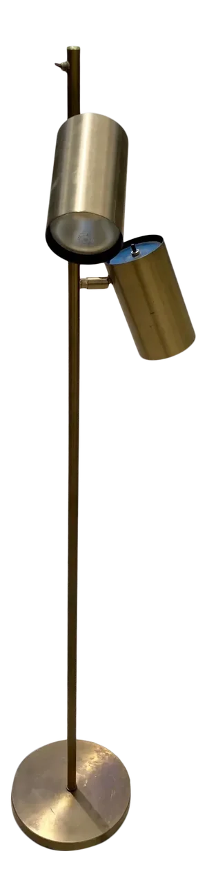 1980s Koch and Lowy Omi Brass Floor Lamp