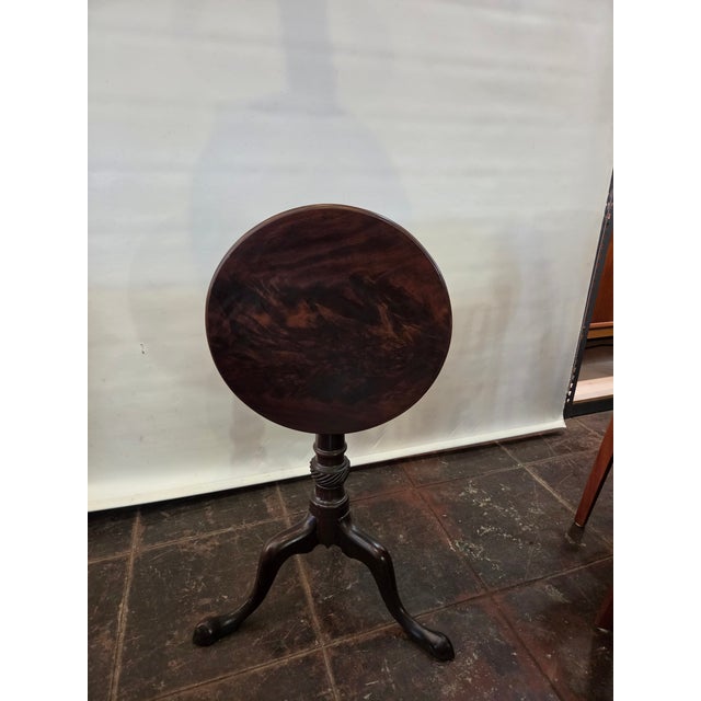 Red Antique George III Tilt-Top Table Mahogany 1780-1800 Wine Table Drinks Table For Sale - Image 8 of 11