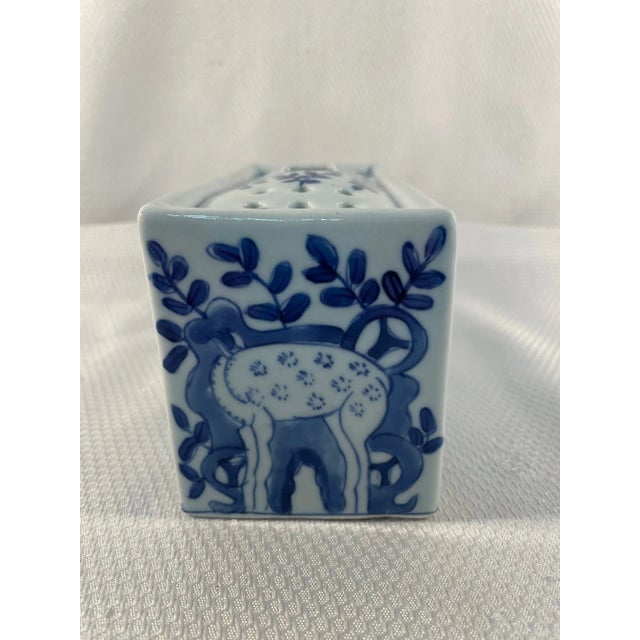 Ceramic Antique Dutch Delft Faience Flower Brick Vase For Sale - Image 7 of 12