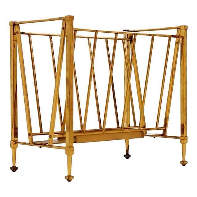 Neoclassical Brass Magazine Rack from Maison Jansen, 1940 For Sale