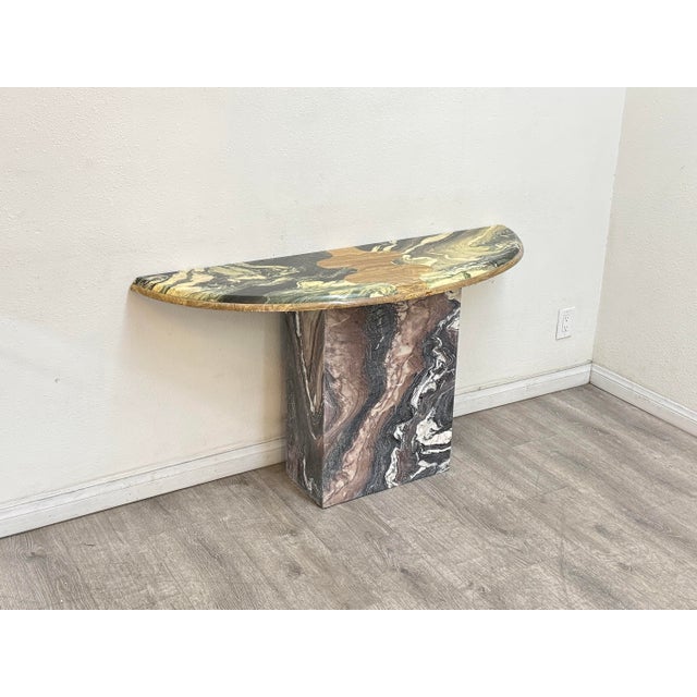 Green Green Marble Console Table For Sale - Image 8 of 9