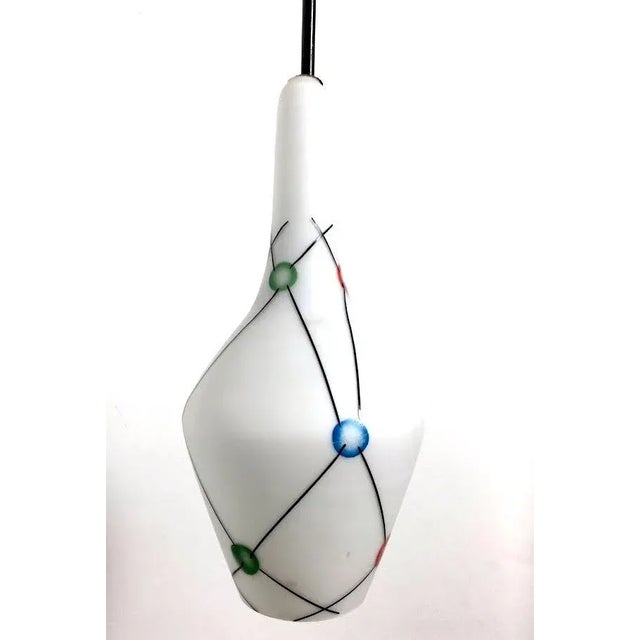 1960s Vintage Opaline Glass Pendant Lamp, 1960s For Sale - Image 5 of 6
