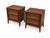 Mid century pair walnut nightstands. Set is in good condition, refinished by our shop. The stands are solid , well made....