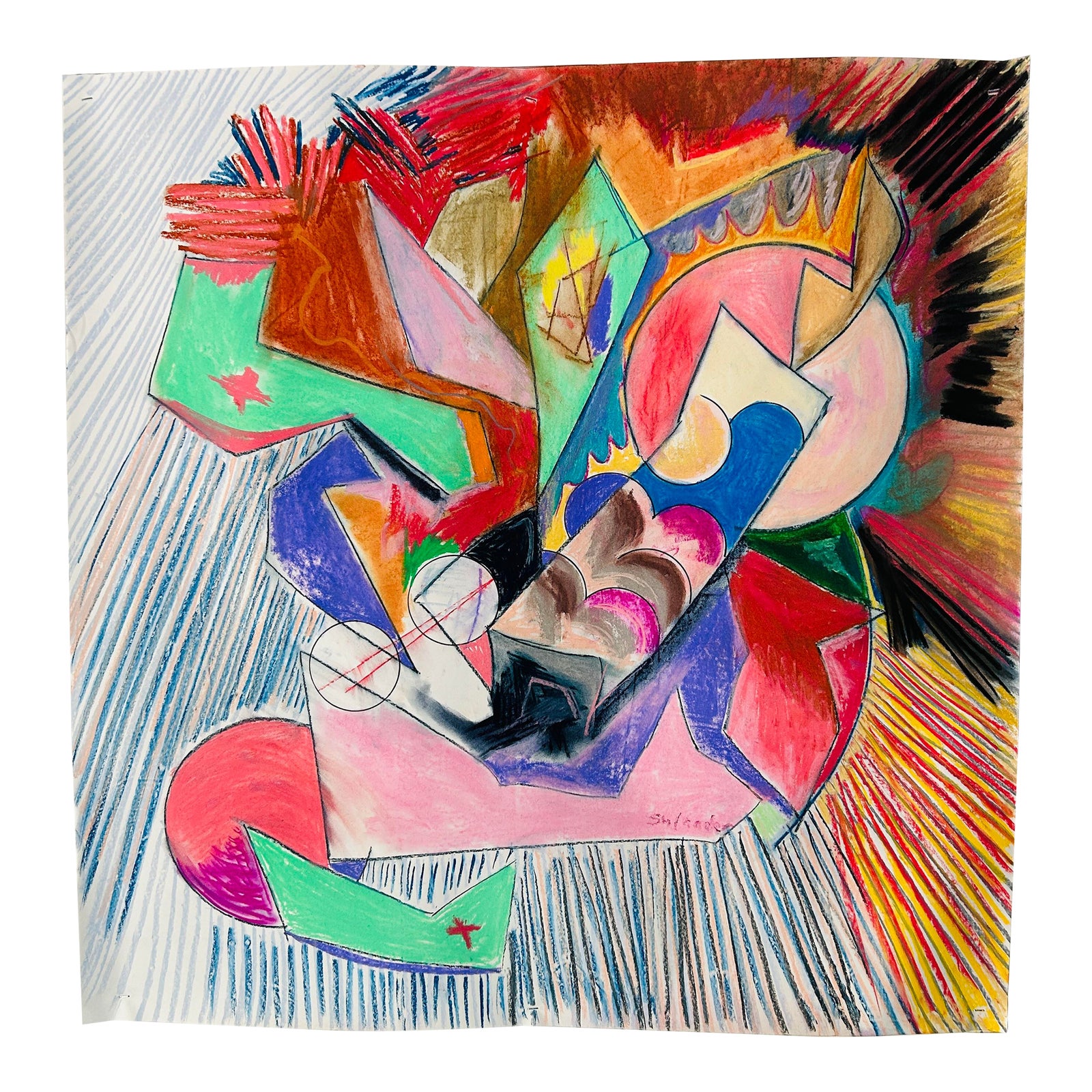 Abstract Pastel Composition in Post-Abstract Expressionism by Erik ...
