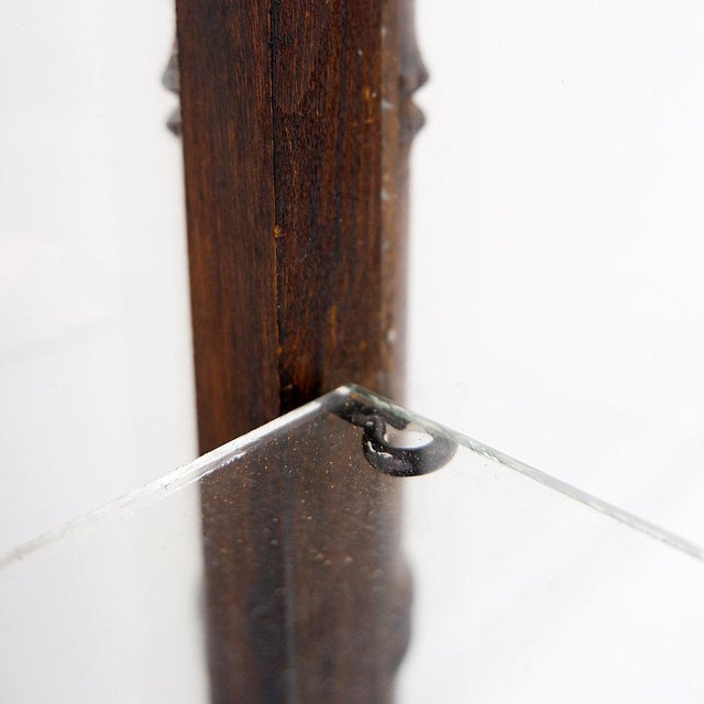 Brown Mid-Century Faux Bamboo Glass and Marble Display Case For Sale - Image 8 of 16