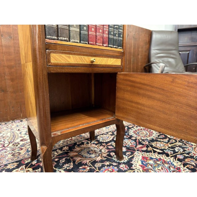 English Nightstand with Books and Marqueterie, Set of 2 For Sale - Image 13 of 15
