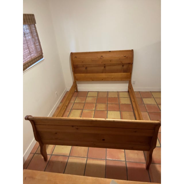 Solid Pine Hacienda-Style Queen Bed Frame For Sale - Image 11 of 17