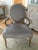 Dove Gray Vintage Hollywood Regency Silver & Gold Upholstered Armchair For Sale - Image 8 of 10