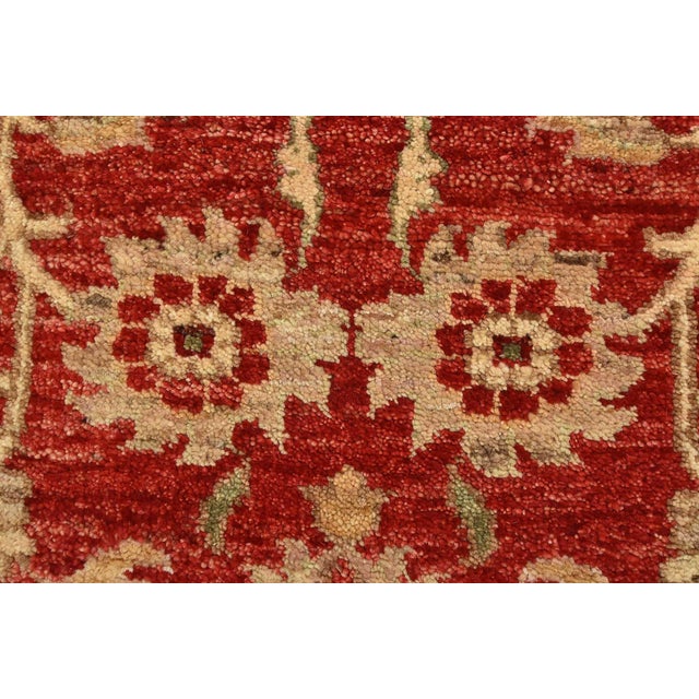 Farmhouse Ziegler Runner 3’1” X 12’10” Red Wool Traditional Hand-Knotted Oriental Rug For Sale - Image 3 of 12