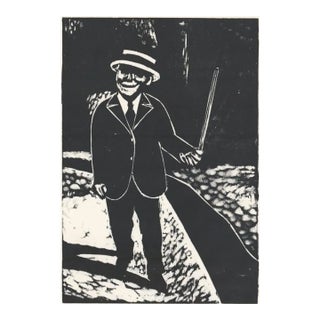 1971 Sidney Chafetz Stroller Woodblock For Sale