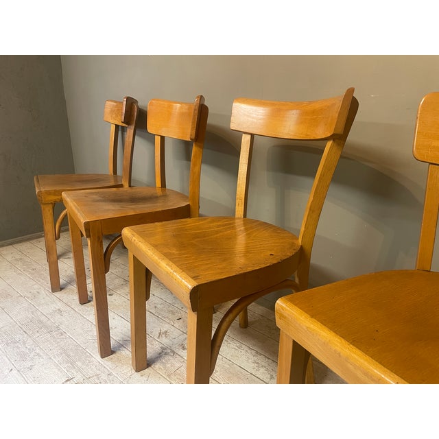 Vintage Bauhaus Chairs in Beech, 1950s, Set of 4 For Sale - Image 9 of 18