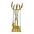 1970s Vintage Hollywood Regency Boho Chic Brass Horn Fireplace Tools - Set of 5, After Maitland-Smith For Sale