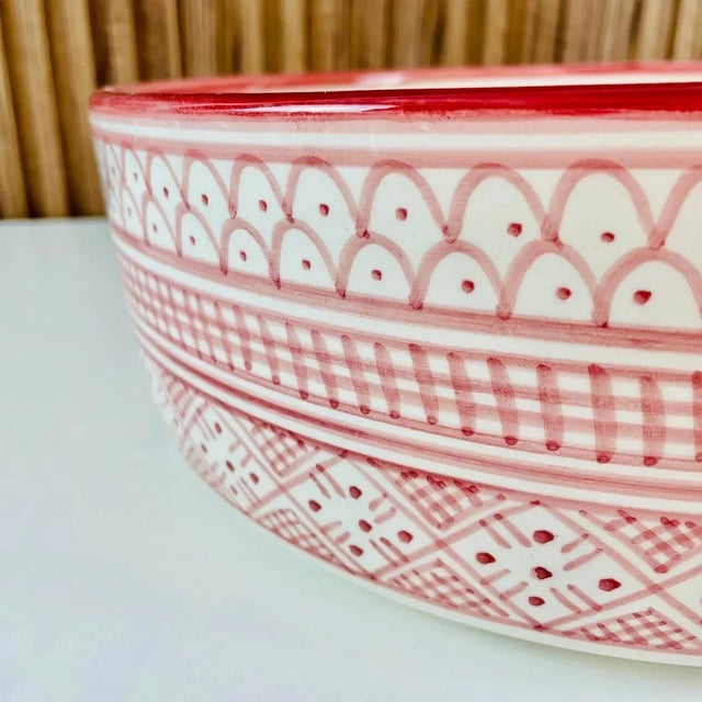 Ceramic Ceramic Handmade Moroccan Pink Ceramic Sink for Bathroom For Sale - Image 7 of 8