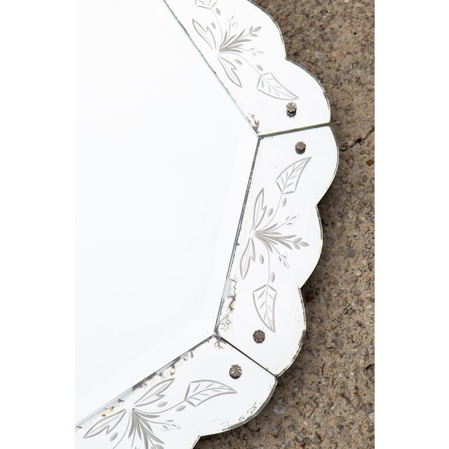 Vintage Venetian Octogonal Beveled Glass Mirror For Sale - Image 8 of 11