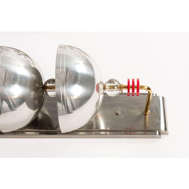 Silver Antique Art Deco Large Silver Metal Wall Sconce Lamps, 34” For Sale - Image 8 of 8