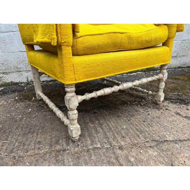 Early 20th Century Pair Jacobean Style Painted Turned Wood & Yellow