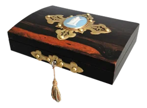 Antique English Coromandel Playing Cards Box