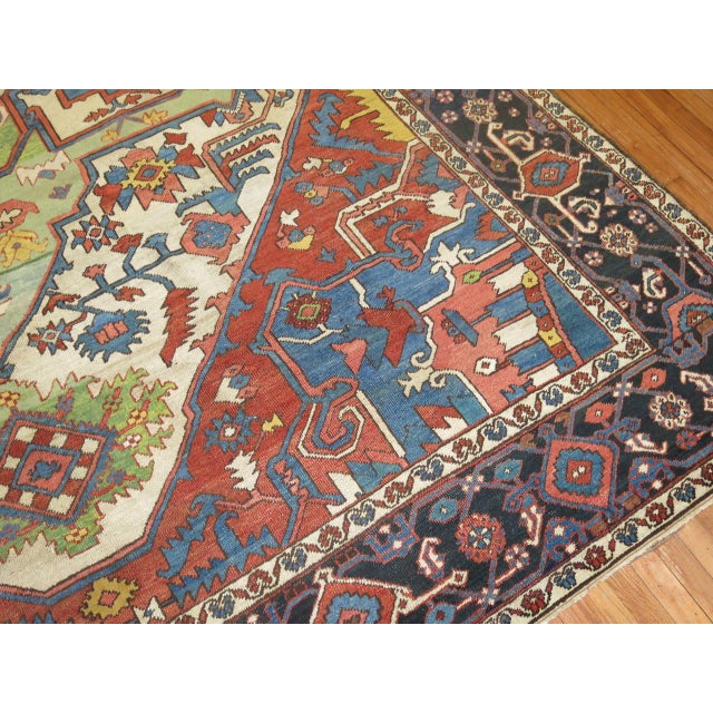 Zabihi Collection Antique Serapi Heriz Carpet For Sale - Image 18 of 18