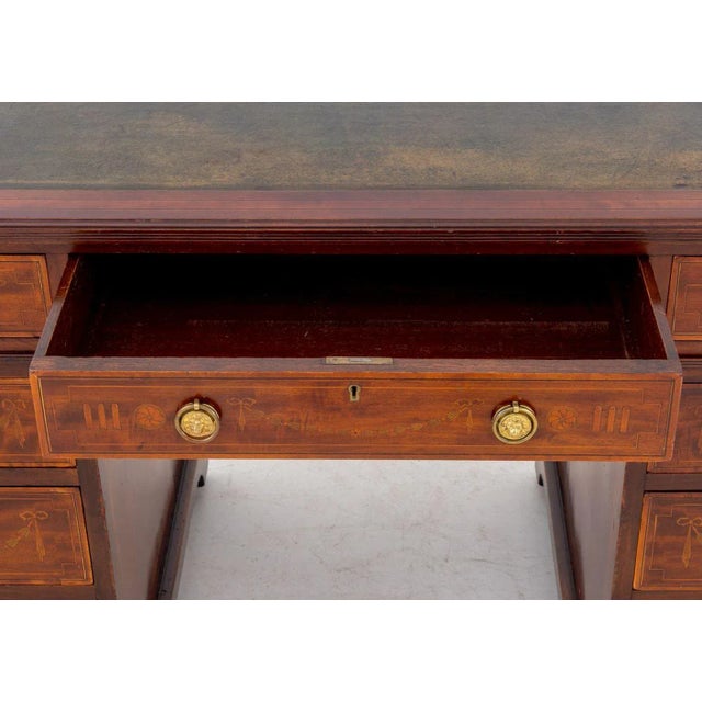 Victorian Mahogany Pedestal Desk For Sale In New York - Image 6 of 9