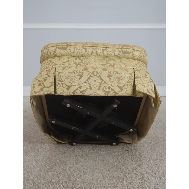 Hickory Chair Co Quality Damask Upholstered Swivel Club Chair For Sale - Image 17 of 18