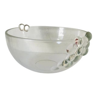 Vintage Glass Bubble Grape Cluster Fruit Bowl For Sale