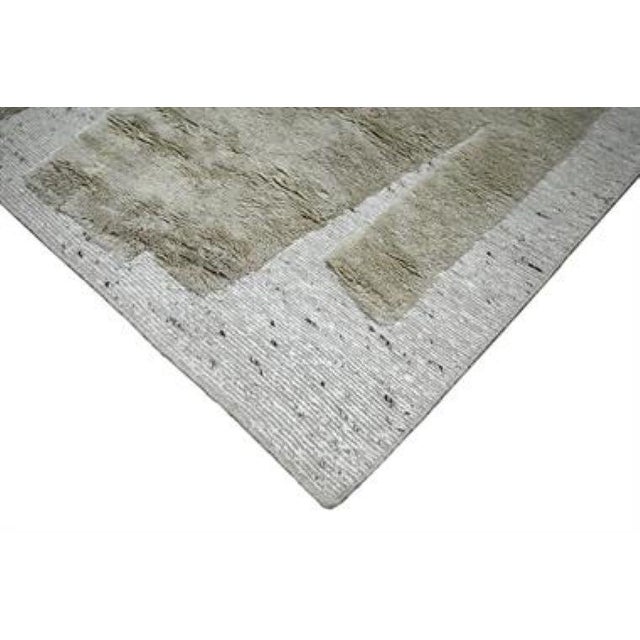 Modern Handmade Wool Pile Modern Design Rug. 9' 00" X 11' 10" For Sale - Image 3 of 3