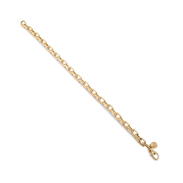 Men’s Gabriel & Co 5.50mm 14k Yellow Gold Solid Chain Faceted Link Bracelet For Sale - Image 4 of 8
