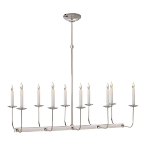 Chapman & Myers for Visual Comfort Signature Linear Branched Chandelier in Polished Nickel
