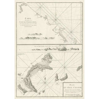 Sea Charts of Tourane Bay & the Con Dao Islands Pulo Condor, Vietnam, 1780 For Sale
