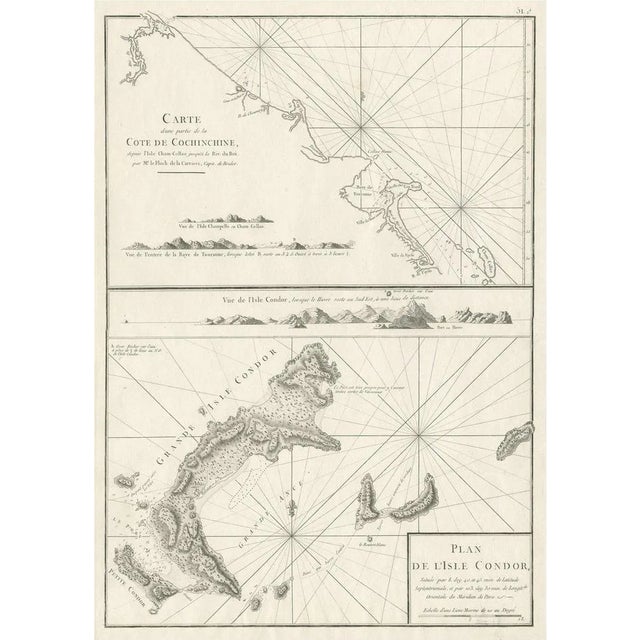 Sea Charts of Tourane Bay & the Con Dao Islands Pulo Condor, Vietnam, 1780 For Sale