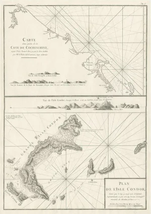 Sea Charts of Tourane Bay & the Con Dao Islands Pulo Condor, Vietnam, 1780