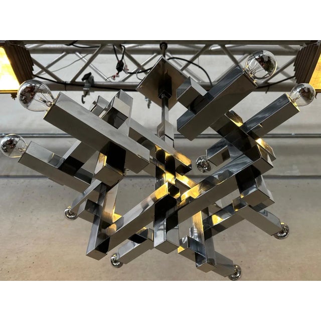 Vintage Metric Hanging Lamp by Gaetano Sciolari For Sale - Image 9 of 11